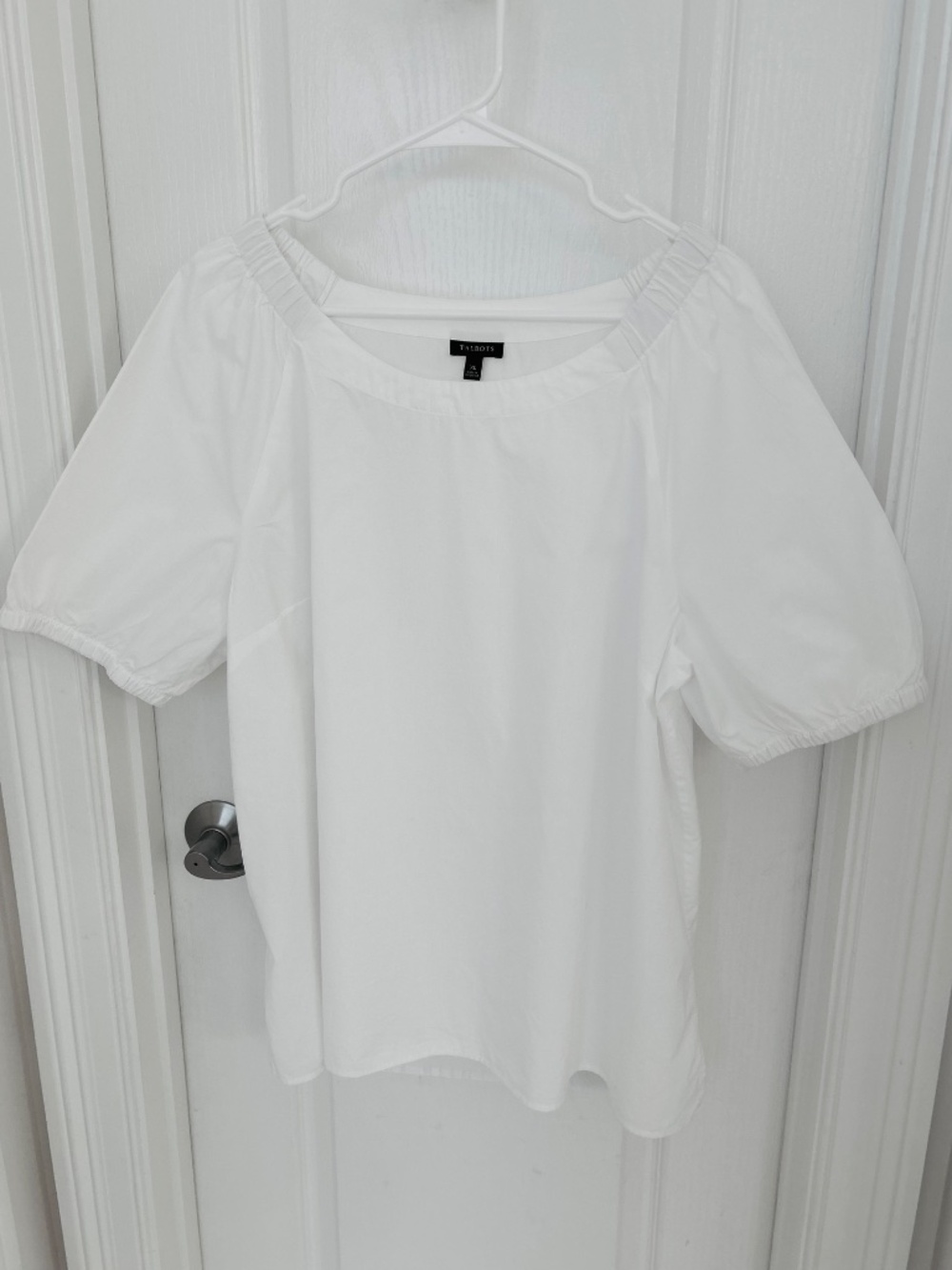 Talbots White Short Sleeve Popover Tunic, Size XL